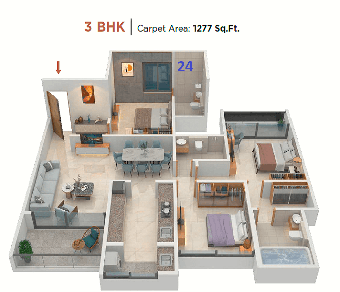 Ultra Luxurious 3BHK and 4BHK flats in Venkatesh Laurel Shivajinagar Pune